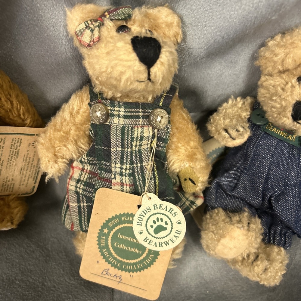 Boyds Bears HUCK BECKY CHANEL 6" Bear Lot Of 3. With Tags - Picture 3 of 8